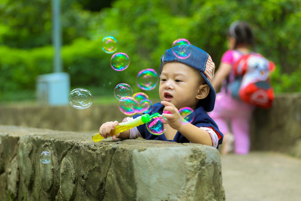 kid playing outside