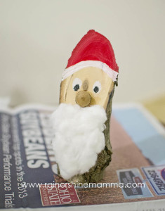 Nature-Themed Christmas Craft: Make a Santa from a Piece of Wood
