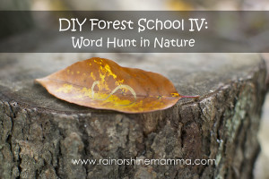 DIY Forest School IV: Word Hunt in Nature. Rain or Shine Mamma