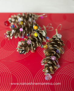 Easy Upcycled Pine Cone Ornament. Rain or Shine Mamma