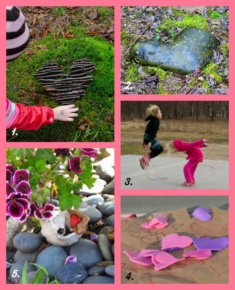 15 Nature-Inspired Valentine Crafts, Activities and Cards for Kids. Celebrate Valentine's Day with these fun and kid-friendly outdoor activities. Land art, outdoor heart hunt and more! Rain or Shine Mamma.