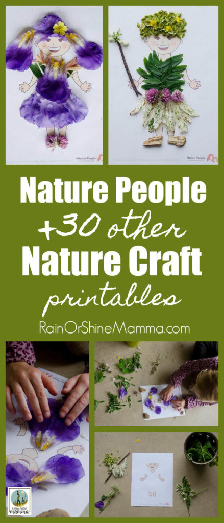 Nature People and 30+ Other Nature Craft Printables. This printable pack is the perfect art and craft activity using only natural materials. Fun for preschoolers as well as kindergarteners and grade schoolers. Get the printable pack and JUST ADD NATURE!