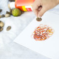 Process Art with Tree Nuts. A child-led, open-ended art activity for preschoolers and kindergartners. A perfect nature art project for fall!. Rain or Shine Mamma.