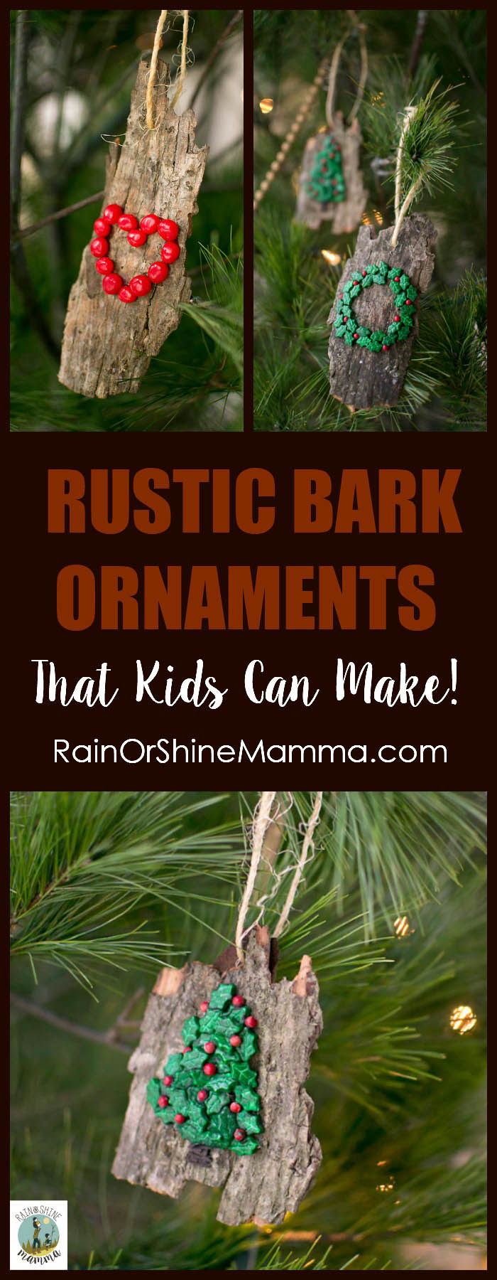 DIY Christmas Ornaments from Bark (That Kids Can Make!)