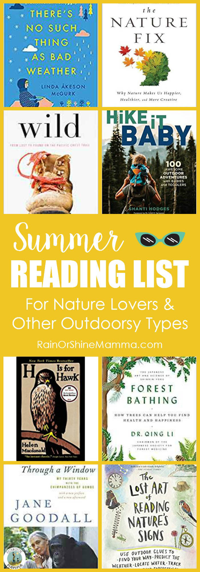 Summer Reading List for Nature Lovers & Other Outdoorsy Types. Eight great books that will inspire you to get outside and immerse yourself in nature. #readinglist #booktips #naturebooks
